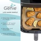 KITCHEN GENIE BPA-Free Air Fryer Liners Disposable, 200 PCS, Non-Stick Oil Proof Parchment Paper Sheets for Easy Clean Cooking, Fits 5-8 QT Basket, Microwave, Toaster Oven, Free of Bleach, 8 In Square