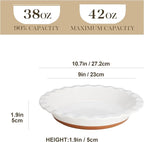 MALACASA Ceramic Pie Pan for Baking - 9 Inch Quiche Baking Dish Nonstick Pie Plate, Deep Dish Scratch-Resistant Pie Pan for Apple Pie Pot Pie, Series TARA
