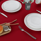 sancua 2 Pack Round Tablecloth 60 Inch Red, Stain and Wrinkle Resistant Table Cloth - Washable Polyester Table Cover for Dining Tables, Buffet Parties and Camping