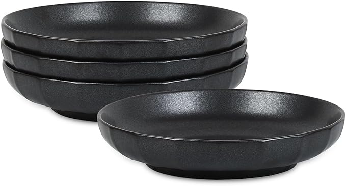 Stone Lain Rio 4-Piece Pasta Bowl Set Stoneware, Black