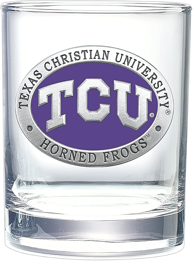 Heritage Pewter TCU Double Old Fashion | Double Rocks Glass 14 OZ for Liquor | Expertly Crafted Pewter Glass