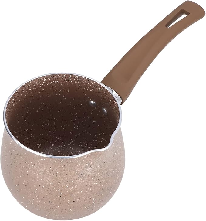 Non Stick Milk Pan, Enamel Milk Pan,Butter Warmer, Single Handle Coffee Warmer Boiling Pot Mini Milk Pan Aluminum Alloy Non Stick Anti Scalding for Cooking(Coffee)