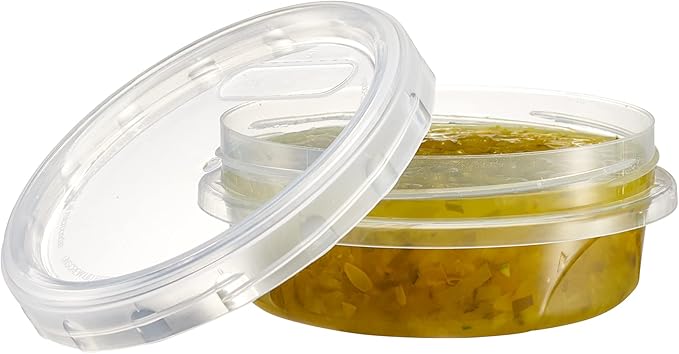 PLASTICPRO 6 Pack Twist Cap Food Storage Containers with Clear Screw on Lid- 8 oz Reusable Meal Prep Containers - Freezer and Microwave Safe Clear Plastic Food Storage