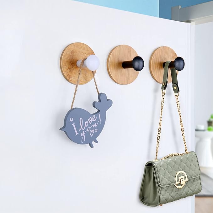 Self Adhesive Hooks, Robe Hooks Reusable Seamless Hooks, Heavy Duty Adhesive Hooks, Utility Hooks for Bedroom, Kitchen, Bathroom 4 Pack (White)