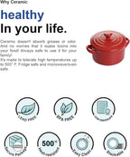 LE TAUCI 3 Quart Ceramic Dutch Oven - Lightweight, Non-Toxic, No Seasoning Needed- Oven, Microwave & Dishwasher Safe, Dutch Oven Pot with Lid for Sourdough, Soup & Stew, Chili Red