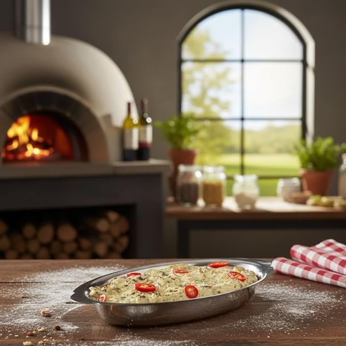 Soro Essentials- 12 oz. Stainless Steel Oval Au Gratin Dish Set of 2- Serving Dish for Individual Serving Casseroles Lasagna & Cobblers Table Serving Dishes Casserole Dishes Individual Gratin Dishes