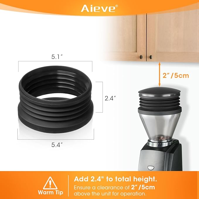 Aieve Silicone Coffee Hopper Bellow Compatible with Baratza Encore Grinder ESP/Virtuosa+ Coffee Grinder,Reduce Coffee Grinds Retention