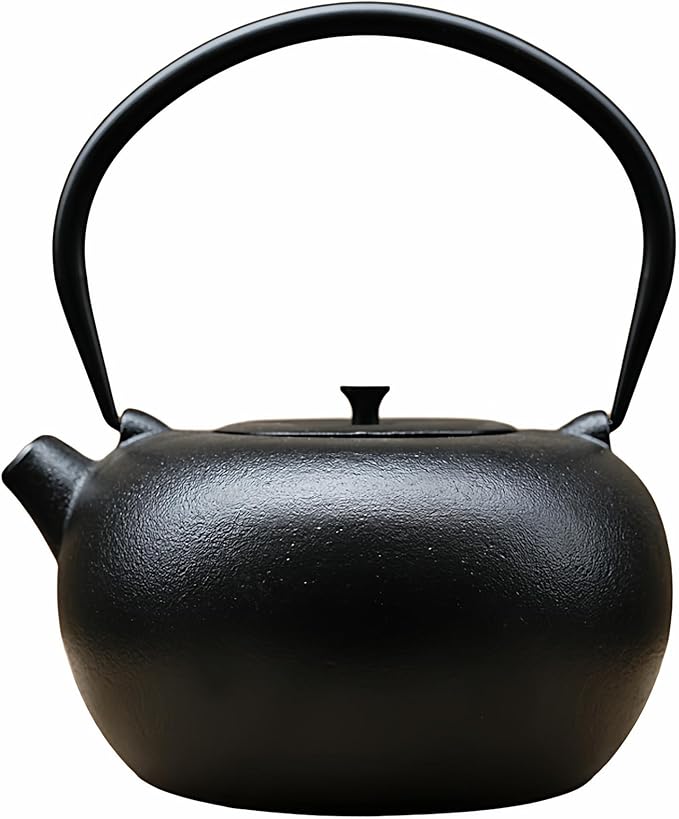 67.6oz Cast Iron Teapot for Stovetop Safe, Black Japanese Tetsubin, 2000ml Tea Kettle with Stainless Steel Infuser for Loose Leaf, Tea Pot Coated with Enameled Interior