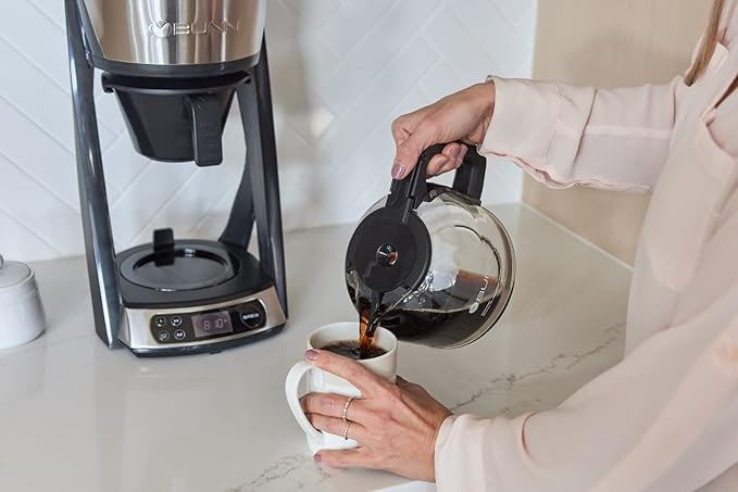 BUNN HB Heat N Brew Programmable Coffee Maker, 10 cup, Stainless Steel, 46500.0003