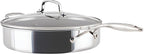 Circulon C1 Series Clad Stainless Steel with ScratchDefense Technology Cookware Nonstick Induction Saute Pan with Lid and Helper Handle, Metal Utensil Safe, 5 Quart - Polished Stainless Steel