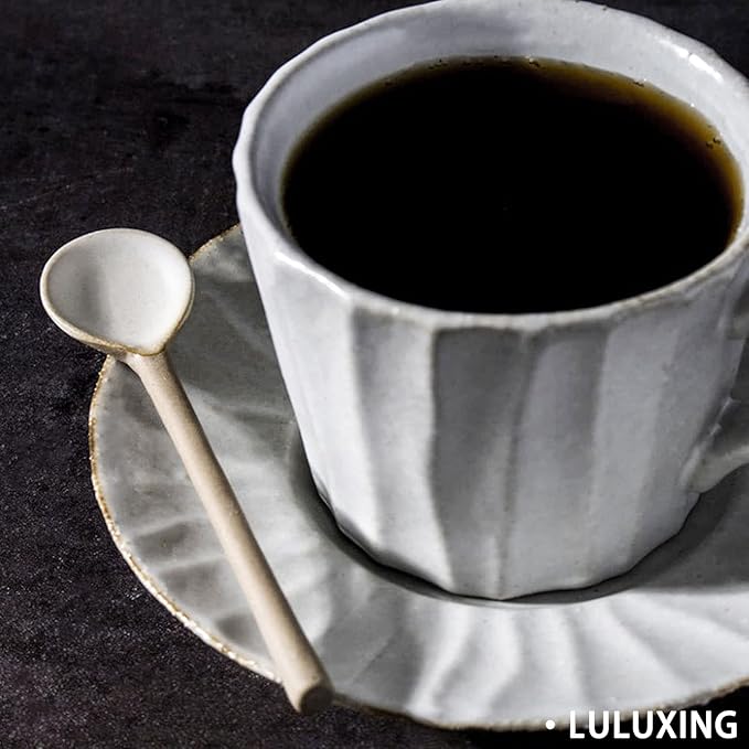 Ceramic Small Coffee Spoon Retro Small Porcelain Spoon Mini Teaspoons For Coffee Sugar Dessert Cute Tableware Pack of 3