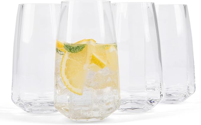 Larder & Vine Cafe Tall Glass Tumbler (4-Piece Set)