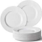 Hushee 12 Pack 7 Inch White Dessert Plates/salad Dishes Set, Melamine Small Dinner Plates Round Serving Dishes for Snacks, Bread, Fruit, Cake and Salad, Home Restaurant Supplies