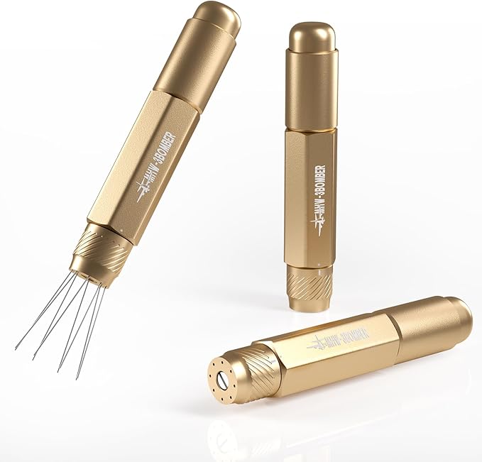 MHW-3BOMBER WDT Tool Espresso Distribution Tool Retractable Espresso Coffee Stirrer, Adjustable Range Coffee Distributor for Barista, Magnetic Store, 0.4mm 8 Needles with 8 Extra, Gold, T6190-OS