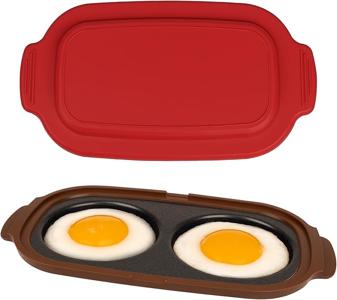 Microwave Egg Cooker, Rapid Egg Poacher for Breakfast with Lid, Easy to Use and Clean, BPA-Free