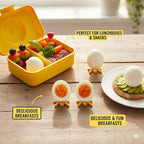 Set of 2 Yellow Chick Boiled Egg Molds - Cute Creative Egg Shaper, Fun Breakfast Helper