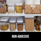 GORILLA GRIP Slip Resistant Drawer and Shelf Liner 2 Pack, Non Adhesive Water Resistant, Easy Trim, Smooth Surface Liners for Kitchen Cabinet, Shelves, Drawers Pantry, 20 IN x 20 FT, Stripe Gray White