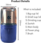 Coffee Grinder [ 170g / 5.7 OZ ], Shockproof Herb & Spice Grinder in Blue Color, with 304 Stainless Steel Removable Bowl and Sharp Blades, Espresso, Fast and Reliable. (Blue)