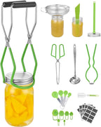 VEVOR Canning Supplies Starter Kit, 9 Pieces Stainless Steel Water Bath Canning Kit for Beginners, Canning Tools Set: Ladle, Measuring Spoon & Cup, Funnel, Tongs, Jar Lifter, Jar Wrench