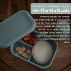 Leak Proof Bento Box Food-Grade Silicone Bento, BPA, Phthalate, Lead, & PVC Free - Bento Lunch Box for Daycare, Kids, & Adults - Leak Resistant Sets With Lids Snack Box Container (Beige)