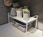 Expandable Stackable Spice Rack Cabinet Shelf Organizer in Cabinets Shelves Kitchen Cupboard Organization Stack up Racks Pantry Countertop Storage Medium/White 3 Packs