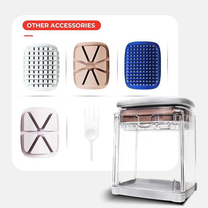 ZHANG XIAO QUAN SINCE 1628 French Fry Cutter 4-in-1 Food Dicer Chop Box, Potato Cutter for Fries Potato French Fry Onion Cutter Food Chopper Manual Hand Vegetable Cutter Dicer Apple Slicer, 4 Blades