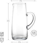 Glass Water Pitcher with Spout – 63 Oz Elegant Serving Carafe for Water, Juice, Sangria, Lemonade, and Cocktails – Clear Glass Beverage Pitcher.
