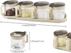 TENTA TENTA KITCHEN Gourmet Seasoning Box with Serving Spoons, Spice Jar Set Condiment Cruet Bottle, Kitchen Supplies,Nice Design for Kitchen (glass)