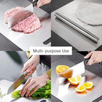 Stainless Steel Cutting Board for Kitchen, 304 Double Sided Heavy Duty Chopping Board, Food-Grade Titanium Board for Meat, Fruit, Vegetables, Baby Food, 15x11in