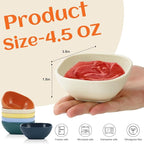 Homienly Soy Sauce Dishes, Wheat Straw Small Bowls Set of 6 - 4.5 OZ Unbreakable Dipping Cups for Dessert, Sauce, Side Dish, Mini Prep