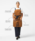 hedley & bennett Crossback Apron - Crossback Chef Apron with Pockets - 100% Cotton Denim, 8oz - Abalone Black