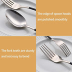 20-Piece Black Silverware Set 18/0 Stainless Steel Silverware Set Black Handle Cutlery Set Service for 4 Dinner Knives Forks Spoons Set Flatware Set Finish Dishwasher Safe