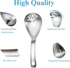 Slotted Spoon,304 Stainless Steel Multi-Functions Cooking Skimmer,Spaghetti Pasta Server Spoon,Ginger Crusher,Potato Press Tool,Egg Separator, Disher Scoop for Kitchen Utensil (Style B)