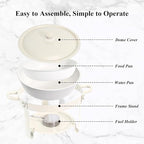 Chafing Dishes for Buffet 4 Pack, 5QT Food Warmers with Maifanite-Coated Pans, Stainless Steel Chafer Set for Parties, Wedding, Birthday, Catering, Church Events