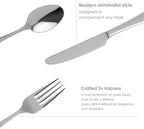 Silverware Set, 30 Piece Forged Flatware Set Cutlery Set Premium Stainless Steel, Service for 6, for Kitchen, Home, Wedding, Party, Mirror Polished Dishwasher Safe (Silver, 30 - Piece)