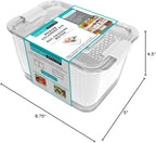 Kitchen Spaces Colander Bin, Produce Saver, Fridge Organizer With Lid, Wash, Strain and Store, Great for Refrigerator, Freezer and Pantry, Medium, White, Pack of 1