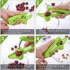 2pcs Cherry Pitter Tool, Cherry Pit Remover, Multi-Function Fruit Corer and Remover, Cherry Corer Pitter Tool for Jam (Green)