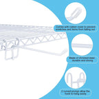 4 Pcs Accessory Hooks for Wire Shelving with Rubber Cover Heavy Duty Metal Hooks for Hanging Kitchen Utensils Wire Shelf Accessories Room Organization (White)