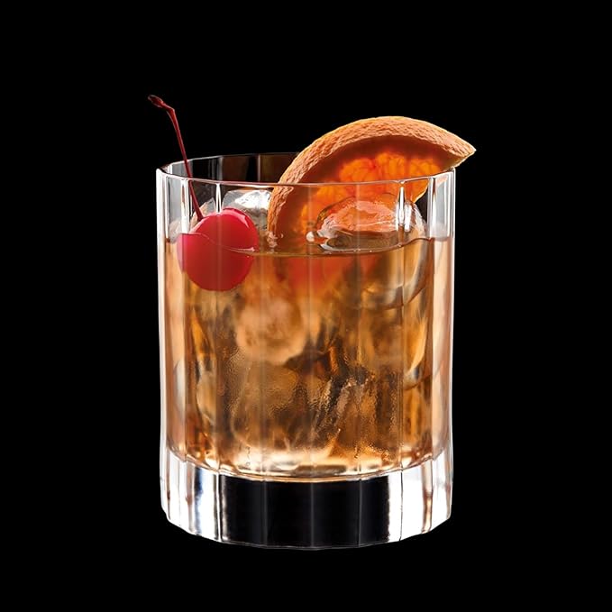 Luigi Bormioli Bach 11.25 oz Double Old Fashioned Glasses - Set of 4 Durable Lead-Free SON.hyx Crystal Drinkware, Titanium Reinforced, Made in Italy, Dishwasher Safe Bar Glassware