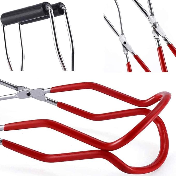 Oriflame Canning Jar Lifter Tongs, Stainless Steel Jar Lifter with Rubber Grips - for Slip Wide-Mouth Clip for Kitchen Restaurant
