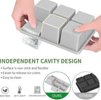 Large Ice Cube Tray for Whiskey: FDDBI Big Square Ice Cube Maker for Cocktail - 3Pack Silicone Old Fashioned Ice Cube Trays - 2inch Huge Cubed Ice Trays for Whisky