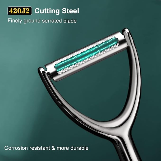 Vegetable Peeler Stainless Steel, Premium Potato Peelers for Kitchen, Veggie Fruit Peeler, Apple Carrot Cucumber Peeler，Ultra Sharp Rotary Blade, Heavy Duty Ergonomic Handle (5-year warranty）