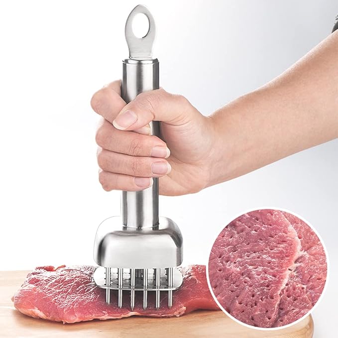 Meat Tenderizer Tool - Stainless Steel Meat Tenderizer Needle for Steak Beef Pork Chicken BBQ