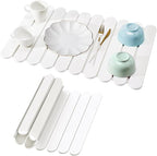 Stone Drying Mat for Kitchen Counter, Large Stone Dish Drying Mat Foldable Diatomaceous Earth Water Absorbing Mat for Dishes Bottles Cups Match Any Countertop White 24" x 16"