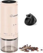 Portable Cordless Burr Coffee Grinder, Electric Conical Bur Espresso Grinder with 38 External Adjustable Grind Settings, Battery Display Panel, Rechargeable Small Coffee Bean Mill For Travel