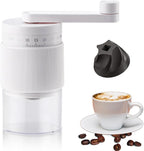 Portable Manual Coffee Grinder with 35 Adjustable Settings,Hand Coffee Bean Mill with 30g Capacity & Crank for Espresso, Pour Over, French Press, Travel (White)