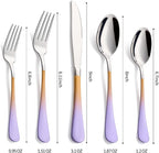 20-Pieces Color Silverware Sets for 4,Purple and Orange Handle Stainless Steel Cutlery Set, Include Forks Spoons and Knives Set, Dishwasher Safe Utensil Sets for Home Restaurant