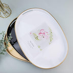 Green Oval Decorative Tray with Handles, Versatile Serving Tray for Coffee Table, Ottoman, Ideal for Serving, Displaying, Organizing