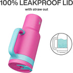 40 oz Tumbler with Handle, 2-in-1 Straw and Sip Lid, Leakproof, Dishwasher Safe, Insulated Stainless Steel Travel Coffee Mug, Keeps Cold for 34 Hours, Fits in Car Cup Holder (Barbie)