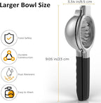 Stainless Steel Lemon Squeezer - Metal Citrus Juicer - Lime Lemon and Fruit Juicer with Silicone Handles - Large Manual Citrus Press Juicer - Hand Held Squeezer - Ergonomic Design with Solid